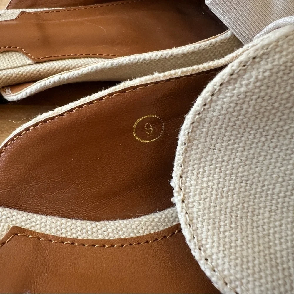 SOLD RILISTA MULES SLIP ON POINTED TOE LARGE BOW LIGHT KHAKI FABRIC UPPER 9 - Picture 7 of 10